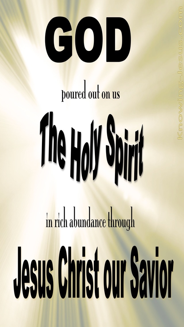 Titus 3:6 God Poured Out The Spirit On Us (beige)